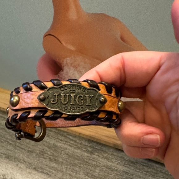 Vintage Juicy Couture Tan and Black Braided dog collar XS